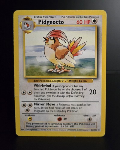 Pokémon TCG - PIDGEOTTO - 22/102 - RARE - UNLIMITED - BASE SET (1999) - HP/MP