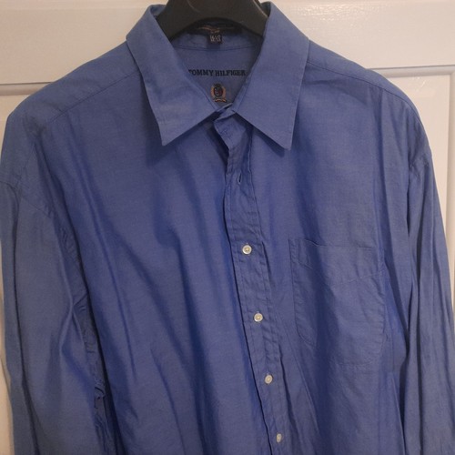 Vintage Tommy Hilfiger Blue Smart Shirt Size 16.5 34/35. VGC - Picture 3 of 8