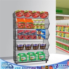 5-Tier Retail Display Rack with Wheels - Stylish Storage for Fruits & Snacks