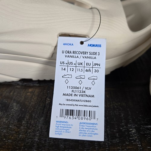 HOKA One One Ora Recovery Slides 3 Mens Size 12 Comfy Sandals Vanilla Cream - Picture 12 of 13