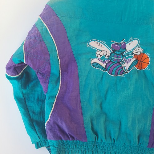 Vintage 90s NBA Charlotte Hornets Starter Jacket Pullover Kids Medium - Bild 11 von 23