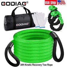 1"×30ft Kinetic Recovery Tow Offroad Power Heavy Rope for Truck Jeep Car ATV UTV