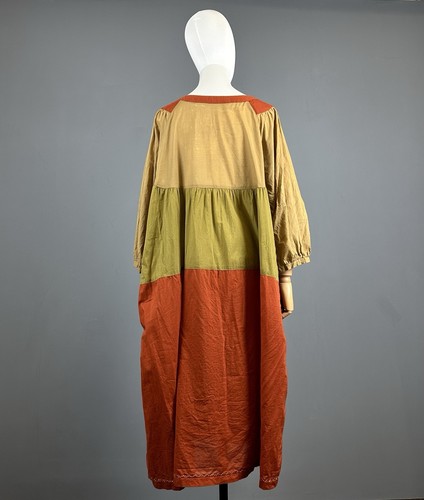 GUDRUN SJODEN Multicolor Lagenlook Long Sleeve Blouson Maxi Dress Size L - Imagen 7 de 13