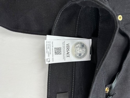 Versace Medusa Mens Slim-Fit Jeans in Black-32x32 - Picture 13 of 17