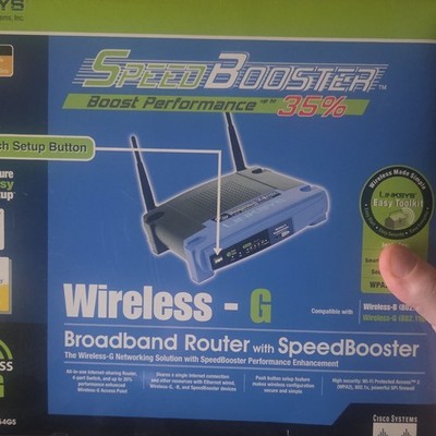 Linksys WRT54GS Wireless-G Router SpeedBooster SecureEasySetup WPA Blue