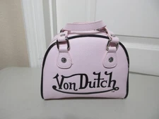 NEW    VON DUTCH BOWLER SATCHEL/SHOULDER BAG        PINK and BLACK