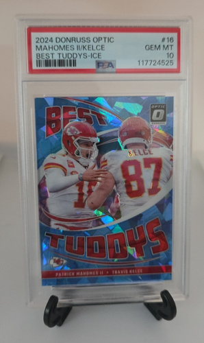 2024 Donruss Optic Patrick Mahomes II Travis Kelce Best Tuddys Ice /15 PSA 10 💎