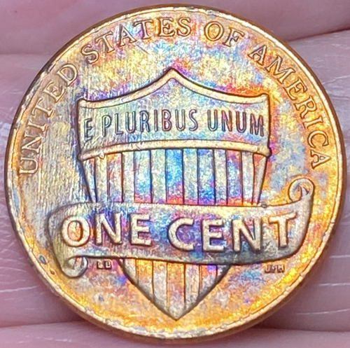 2010-D Lincoln Shield Penny Beautiful Lustrous Rainbow Coin #16 - Picture 10 of 12
