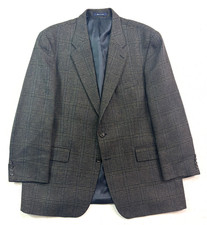 VTG 90s Chaps Ralph Lauren 48R Green Plaid Tweed Blazer Jacket Sport Suit Coat