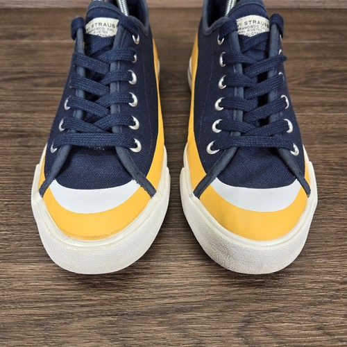 LEVIS Square Low Canvas Blue Yellow White Trainers Rare Size UK 5 Levi's - Picture 6 of 18