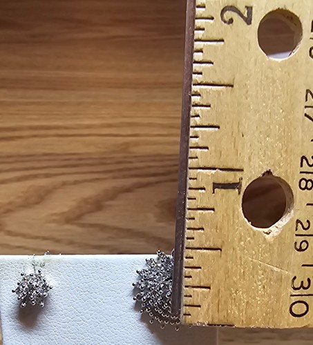 10K WHITE GOLD*DIAMOND CLUSTER EARRINGS & JACKETS*1.5CT TW*VINTAGE* - Picture 5 of 7