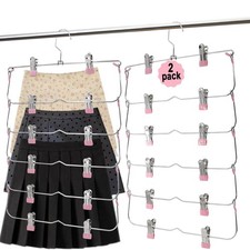 Skirt Pants Hangers With Clips 6tier Skirt Hangers Space Savingmetalnon Slip Clo