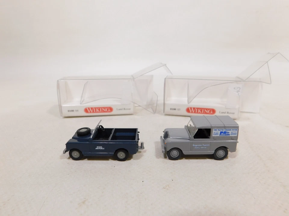 2X Wiking H0 1:87 Land Rover 0100 03 Ferguson 0100 04 Airforce TOP+Box #DX27-0,5 - Immagine 2 di 4