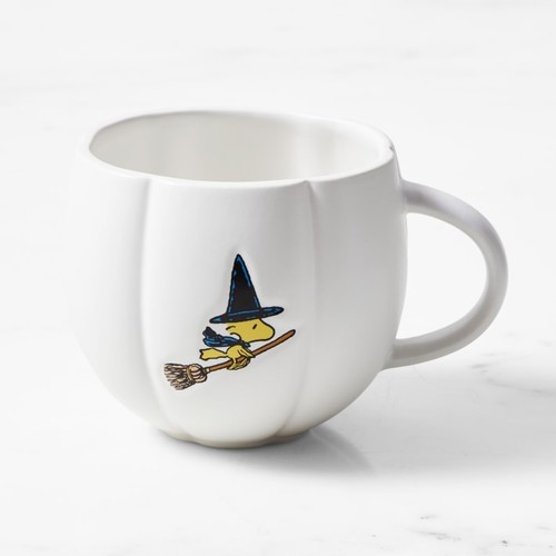 Williams Sonoma Halloween Becher Peanuts Woodstock Hexe Steinzeug 15oz