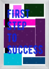 First Step to Success Framed Wall Art Poster Canvas Print Picture