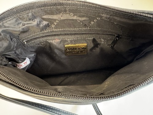 Vintage Ganson Woven Leather Blue Black Crossbody Shoulder Bag Handbag Purse EUC - Picture 7 of 14