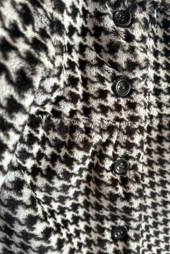 Lannette Girl Faux Fur Kids Coat, Button Down, Houndstooth, Quilted Lining, Sz 5 - Picture 7 of 7