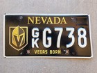 Nevada Golden Knights Las Vegas Born Metal License Tag Single Nv Ice Hockey Nhl