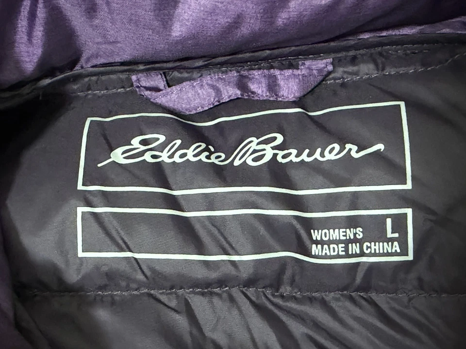 Eddie Bauer EB650 Down Puffer Jacket Purple Womens Large - Image 3 of 4