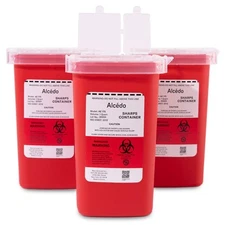 Alcedo Sharps Container for Home Use and Professional 1 Quart (3-pack) | Biohaza