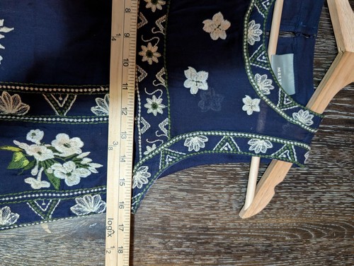 Maeve Kleid Damen 2 blau Blumen bestickt ärmellos Boho Etuikleid Sommer - Bild 4 von 7