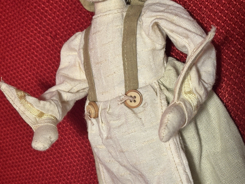 Primitiver Stil Puppenregal Sitter gewichtet beige biegsame Arme rustikal Bauernhaus - Bild 10 von 10