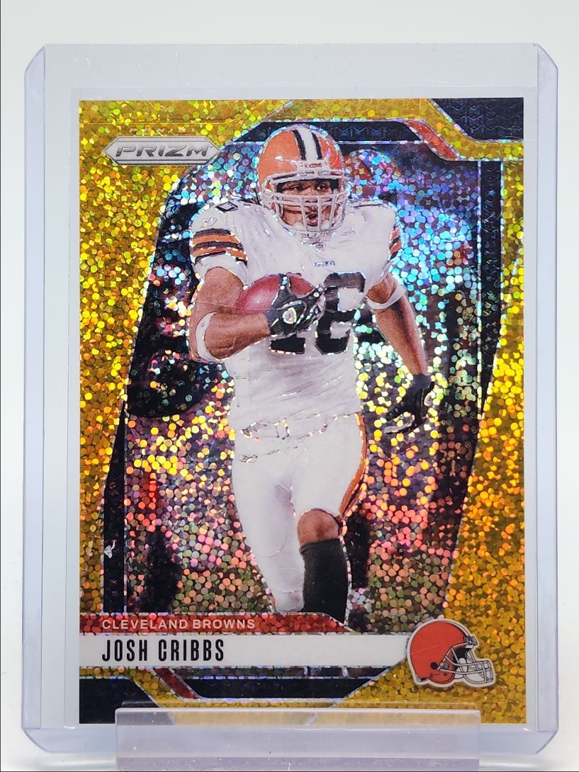 JOSH CRIBBS 2024 PANINI PRIZM GOLD SPARKLE SSP BROWNS 01/24 Q4920