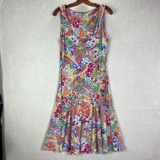 LAUREN RALPH LAUREN Floral Paisley Stretch Tank Dress Small Petite Multicolor