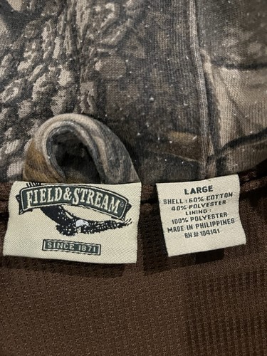 Field & Stream Real Tree Hardwoods Thermal Lined Full Zip Hunting Hoodie Men’s L - Picture 3 of 5