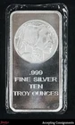 10 Troy oz .999 Fine Silver Indian Head Buffalo Bar