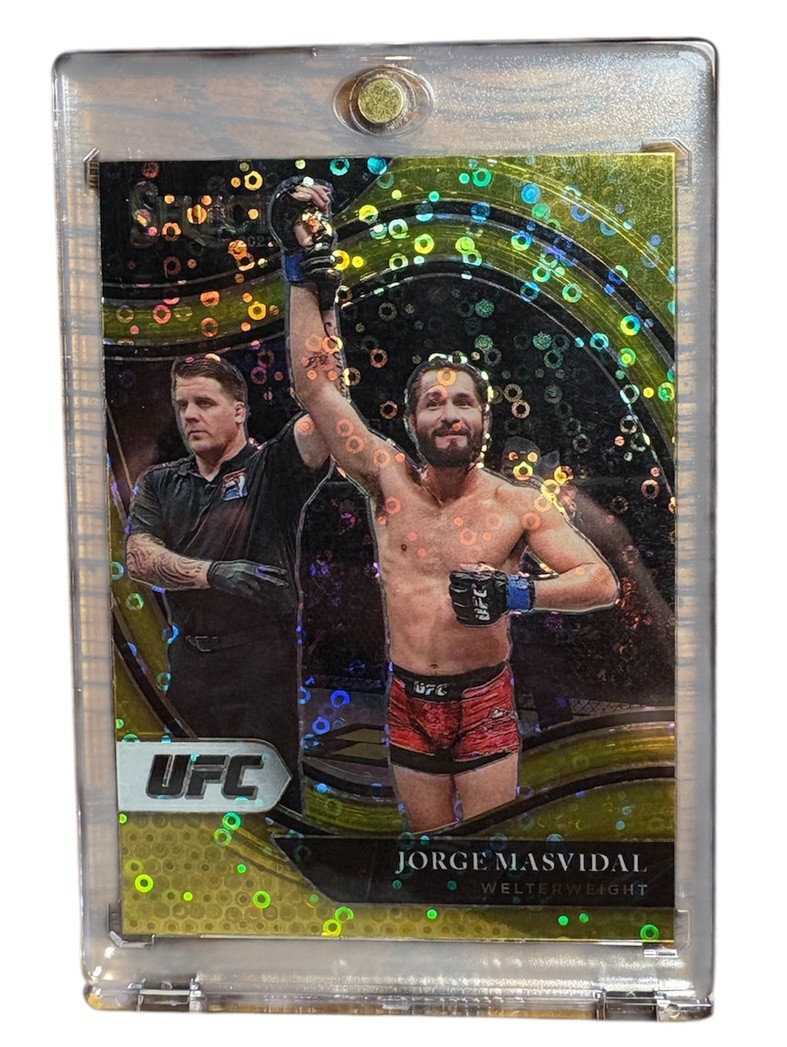 2021 Panini Select UFC Hybrid Jorge Masvidal Gold Disco Prizm Octagonside /10 🔥