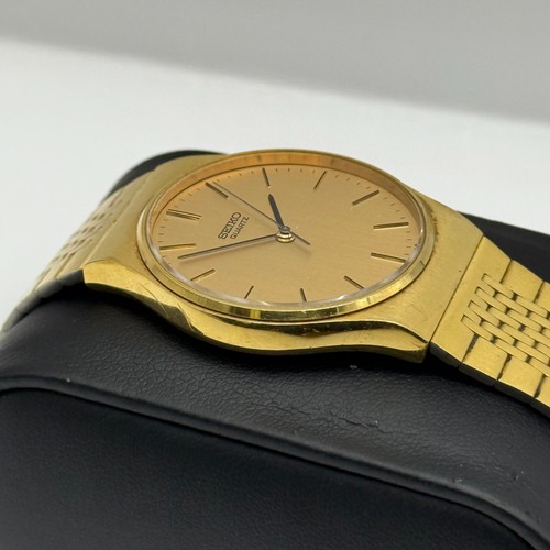 Seiko Men's Quartz Watch 7810-8059 Gold Tone Bracelet Japan 32mm PARTS REPAIR - Picture 4 of 17