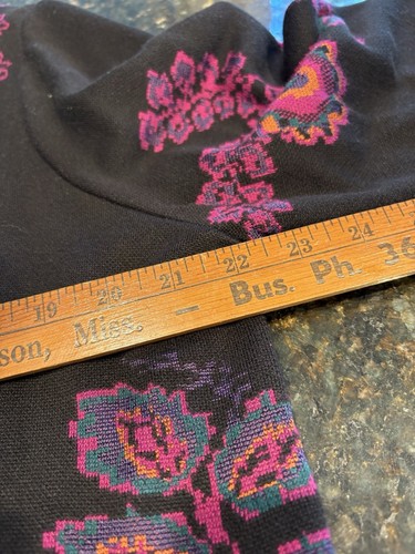 Chico’s Black Floral Long Open Front Cardigan Sz 3 - Picture 11 of 12