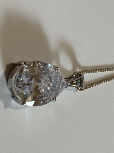 Huge ESPO Sterling Silver & CZ 18" Pendant Necklace - Picture 3 of 7