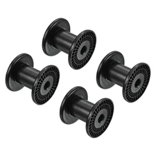 4pcs 3.9'' Floss Bobbins, Plastic Empty Thread Spools Weaving Bobbin, Black