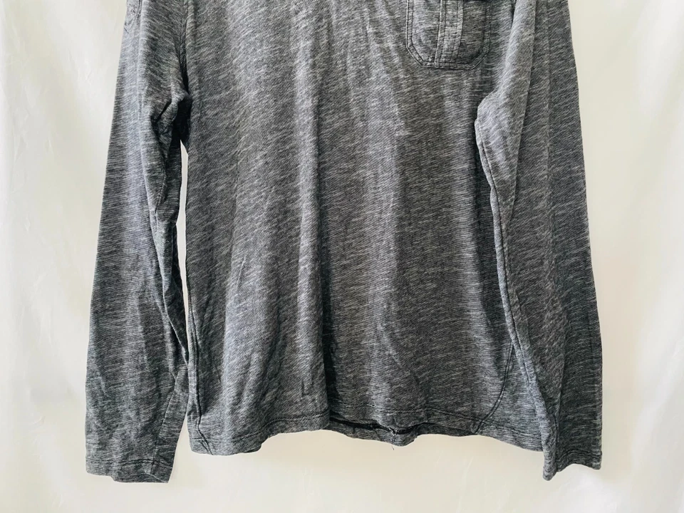 Buffalo David Bitton Men Heather Gray Long Sleeve Henley Pullover Hoodie Size XL - Image 4 of 4