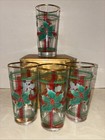 Vintage Set of 4 MIKASA Highball Glasses Holly Berries Christmas Holiday 15 Oz
