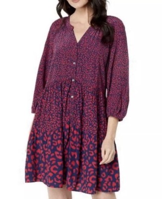 Vineyard Vines Women s  NWOT s Leopard Print Tiered Dress Boho Preppy (S) & Bag