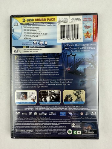 Lady and the Tramp (Blu-ray/DVD 2 Disc Diamond Edition) W/ Slipcover New/ Sealed - Picture 10 of 13