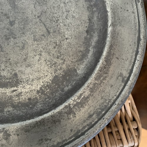 Antique Early American Round Plate Pewter Old Hallmarks 9”+ Beautiful Patina - Picture 20 of 23