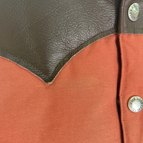 SUGAR CANE Leather York Down Vest Brown sizeS Used rm _#104 - Picture 8 of 10
