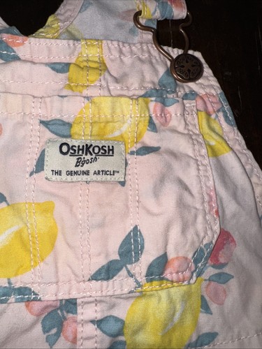 OshKosh Lemon Overall Denim Shortalls Overall Strampler Kleinkind Mädchen 3T - Bild 2 von 10