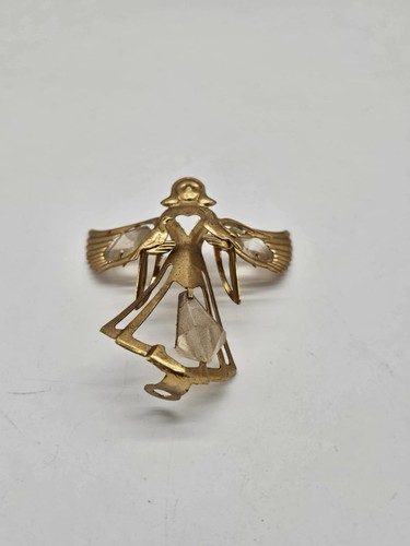 Mascotte autrichienne en cristal intl. Attrape soleil ANGEL COLOMBES plaqué or 24 carats 1996 - Photo 2/4