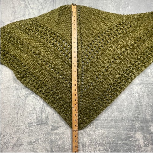 Olivgrün Häkel Strick Dreieckstuch Schal Akzente Handarbeit Kuschelig Mode - Bild 6 von 7