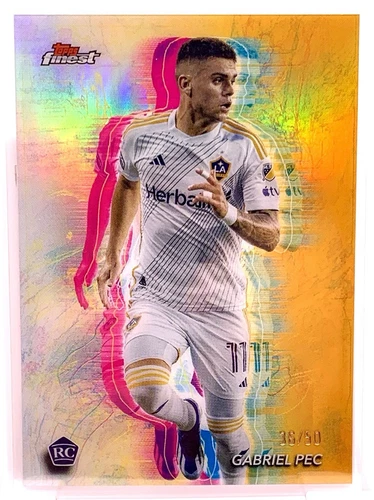 GABRIEL PEC 2024 Topps Finest MLS Holo Glow Variation #30 LA Galaxy RC GOLD #/50