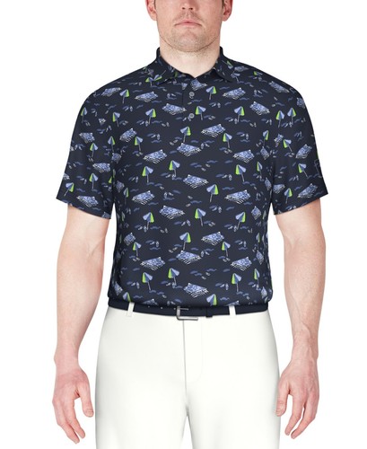 PGA TOUR Herren Poloshirt Regular Fit Kurzarm XL Blau Strand