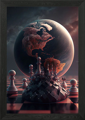Schach Universum gerahmtes Wandbild Poster Leinwanddruck Bild