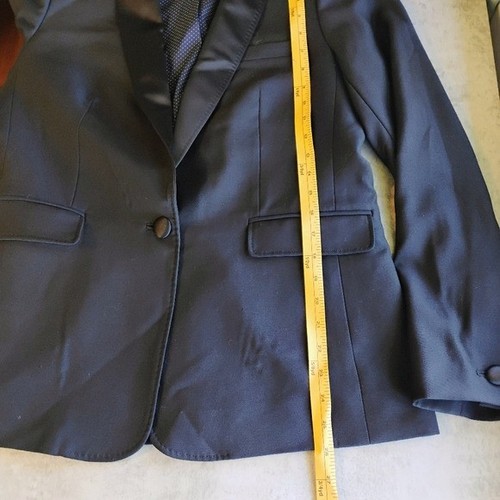 J Crew Smoking Blazer Damen 8 schwarz Wolle Satin Schalkragen Business formell Arbeit - Bild 11 von 15