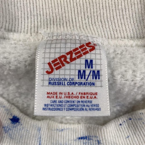 Vintage Jerzees Sweatshirt Herren Medium Rundhalsausschnitt blau Pinselstrich 50/50 hergestellt in den USA 90er - Bild 3 von 9