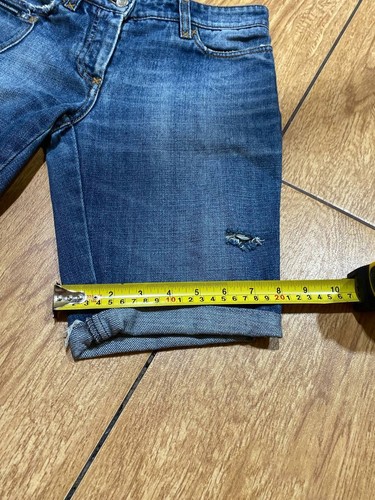 Pantalones Cortos de Jeans para Mujer Dolce & Gabbana Azul Niñas Novios Desteñido por el Sol Crashido Raro - Imagen 9 de 19